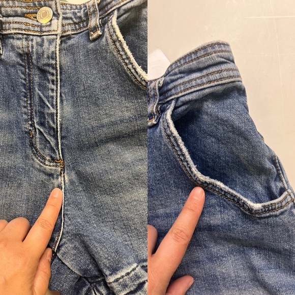 Maje Scalloped Trim Denim Shorts - Picture 9 of 11